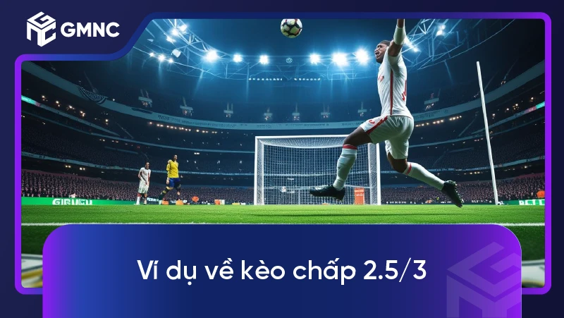 Ví dụ về kèo chấp 2.5/3
