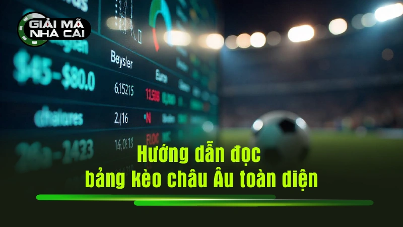Hướng dẫn đọc bảng kèo châu Âu toàn diện