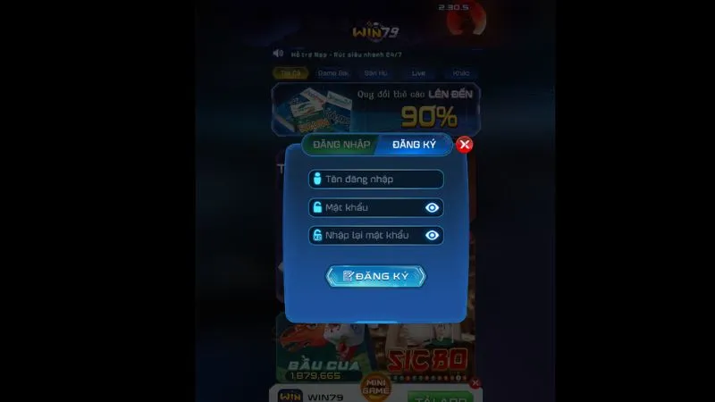 Cách thức mở tài khoản tại Win79